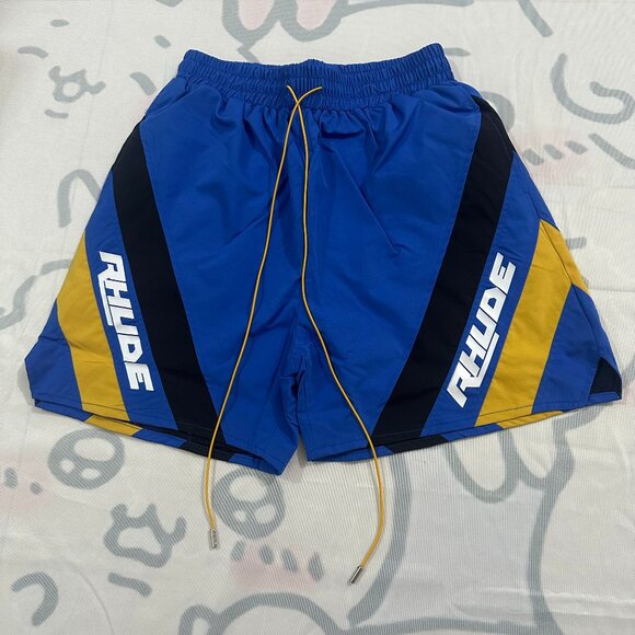 Rhude Printed Blue Beach Loose Shorts - Picture 1 of 5